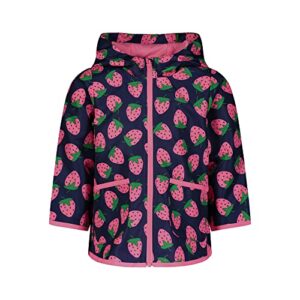 simple joys by carter's toddler girls' raincoat, navy, strawberry, 5t