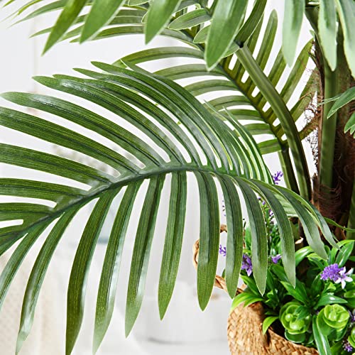 MOSADE Artificial Palm Tree 37”Fake Potted Areca Palm Plant with Handmade Seagrass Basket, Perfect Faux Tree Home Décor for Indoor Outdoor Office Porch Balcony Bedroom Bathroom Gift