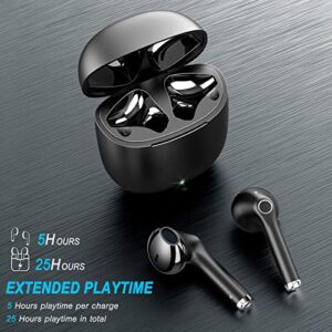 yobola Wireless Earbuds, Bluetoth Earbuds, IPX5 Waterproof Wireless Headphones Touch Control, Bluetoth Headphones 5.1 Built-in Microphone, 25 Hrs with USB-C Charging with Running/Fitness