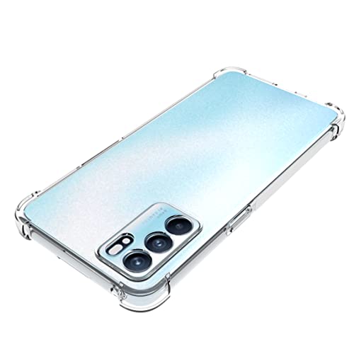 USTIYA Case for Oppo Reno 6 5G Clear TPU Four Corners Protective Cover Transparent Soft funda