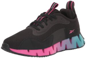 reebok women's zig dynamica sneaker, black/proud pink, 8