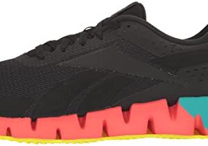 Reebok Men's Zig Dynamica 2.0 Sneaker, Black/Orange Flare/Acid Yellow, 10.5