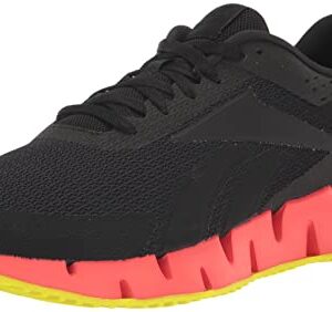 Reebok Men's Zig Dynamica 2.0 Sneaker, Black/Orange Flare/Acid Yellow, 10.5