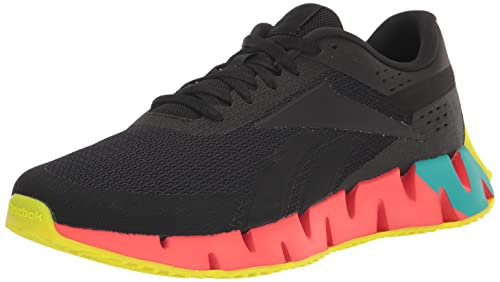 Reebok Men's Zig Dynamica 2.0 Sneaker, Black/Orange Flare/Acid Yellow, 10.5