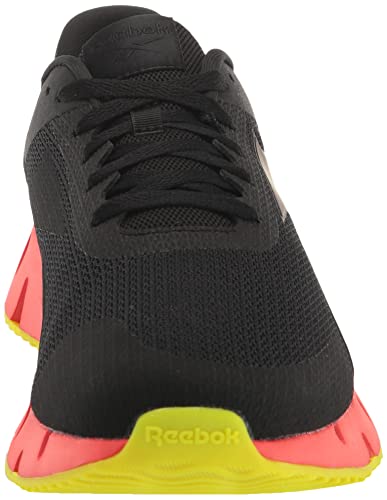 Reebok Men's Zig Dynamica 2.0 Sneaker, Black/Orange Flare/Acid Yellow, 10.5