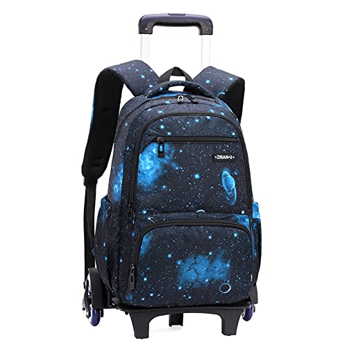 ETAISHOW Galaxy Rolling Backpack for Boys Girls Backpack with Wheels for Elementary School Kids Wheeled Bookbag