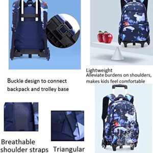 ETAISHOW Galaxy Rolling Backpack for Boys Girls Backpack with Wheels for Elementary School Kids Wheeled Bookbag