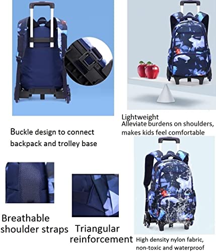 ETAISHOW Galaxy Rolling Backpack for Boys Girls Backpack with Wheels for Elementary School Kids Wheeled Bookbag