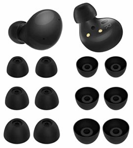 6 pairs silicone galaxy buds 2 ear tips earbuds, s/m/l 3 size soft rubber flexible eartips buds wing tips fit in case compatible with samsung galaxy buds 2 / galaxy buds plus - black