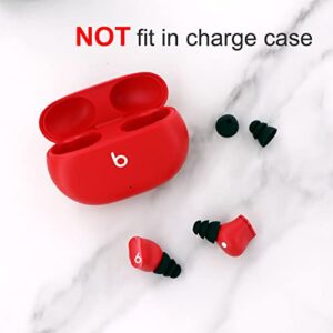 9 Pairs Compatible with Beats Studio Buds + / Fit Pro/WF-1000XM5 / WF-1000XM4 Triple Flange Ear Tips, Noise Reduce Silicone with 4mm Connector Hole Fit for Most 4mm - 5mm in-Ear Earphones - Black