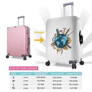 HANJWANET Custom Luggage Cover 25-28 in Personalized Travel Suitcase Protector Add Your Photo Text Elastic Washable Baggage Covers