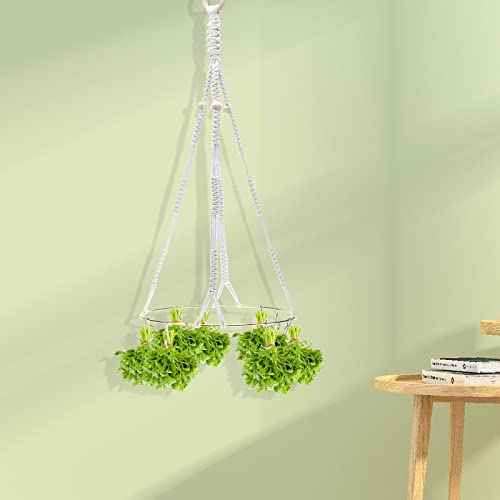 SanSanYa 4Set Herb Drying Rack Macrame Herb Drying Hanger with 64pcs Hooks for Hanging and Drying Herb Buds Flower