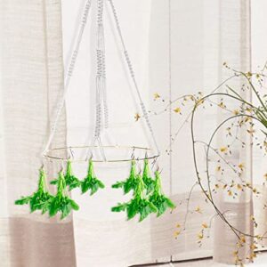 SanSanYa 4Set Herb Drying Rack Macrame Herb Drying Hanger with 64pcs Hooks for Hanging and Drying Herb Buds Flower