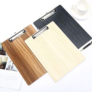 Office Supply Clipboard Wood A4 A5 Clipboard Maple Writing Pads Exam Clip Board Office School Supply Thing Item Folder Paper Desk Stationery Accessory Durable Low Profile Clip (Color : Black 1pcs)