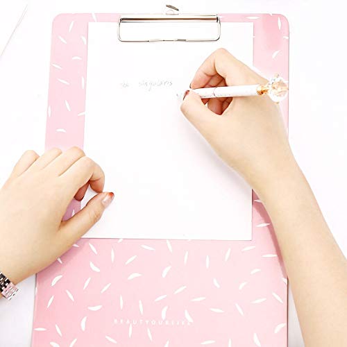 TGRTY Office Supply Clipboard A4 Cute Paper Clipboard Wood Document Folder Pad for Office Supplies Kawaii Writting Exam Clip Board Stationery for School Durable Low Profile Clip (Color : Green 1pc)