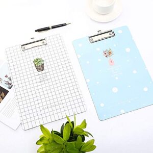 TGRTY Office Supply Clipboard A4 Cute Paper Clipboard Wood Document Folder Pad for Office Supplies Kawaii Writting Exam Clip Board Stationery for School Durable Low Profile Clip (Color : Green 1pc)