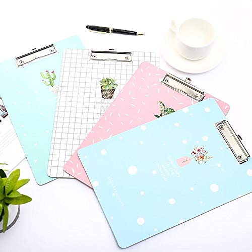 TGRTY Office Supply Clipboard A4 Cute Paper Clipboard Wood Document Folder Pad for Office Supplies Kawaii Writting Exam Clip Board Stationery for School Durable Low Profile Clip (Color : Green 1pc)