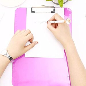 Office Supply Clipboard Acrylic Clipboard A4 A5 Transparent Ruler Writing Pad Exam Clip Board Folder Office School Supply Item Paper Nursing Stationary Durable Low Profile Clip ( Color : Pink 1pcs )