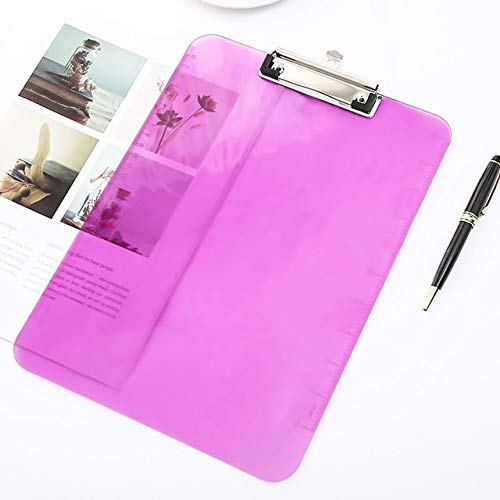 Office Supply Clipboard Acrylic Clipboard A4 A5 Transparent Ruler Writing Pad Exam Clip Board Folder Office School Supply Item Paper Nursing Stationary Durable Low Profile Clip ( Color : Pink 1pcs )