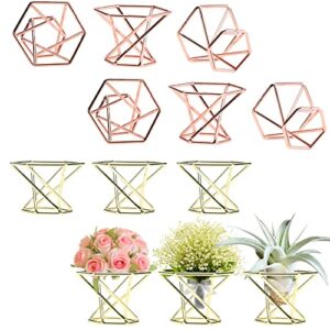sansanya 12pieces mini air plant stand metal geometric air plant display stand geometric air plant container mini air plant holders
