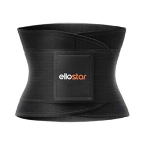 ellostar Women's Waist Trainer: Sweat Band for Belly Fat, Tummy Control, Back Support, Workout Shapewear, Weight Loss Aid Small, Black