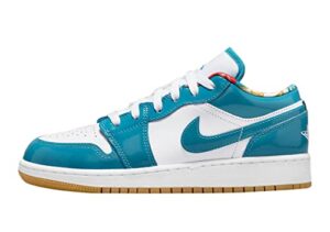 jordan big kid's 1 low se barcelona cyber teal/cyber teal-white (dm0589 400) - 4