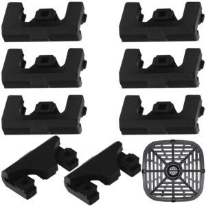 impresa - silicone air fryer rubber bumpers - 8 pack - protective feet for vortex, cosori, and other compatible brands - prevents tray and basket damage - replacement parts