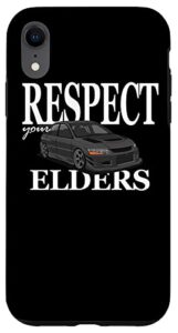 iphone xr retro racer, respect your elders, mens vintage tuner car case