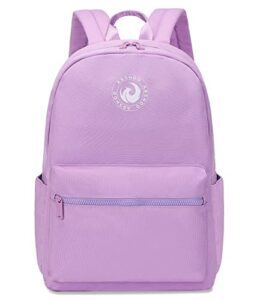 abshoo lightweight backpack for school classic basic water resistant casual daypack plain bookbag (purple)