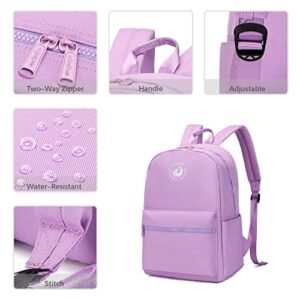 Abshoo Lightweight Backpack for School Classic Basic Water Resistant Casual Daypack Plain Bookbag (Purple)