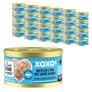 i and love and you" xoxos canned wet cat food, whitefish and tuna pate, grain free, real meat, no fillers, 3 oz cans, pack of 24 cans