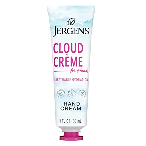 Jergens Cloud Creme Hand Cream for Dry Hands, Lotion with Hyaluronic Complex, Non-Greasy Moisturizer & Breathable Light Formula, 3 oz