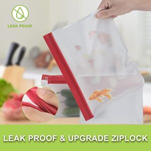 Reusable Food Storage Bags/10 Pack BPA FREE Reusable Ziploc Bags Silicone/ 4 Gallon 4 Sandwich & 2 Snack Bags, Food Grade PEVA Lunch Bags and Storage Bags for Lunch Marinate Food Travel