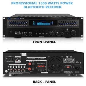 Technical Pro Professional 1500 watts Power Bluetooth Receiver with Built-in Equalizer, 5.1 Channel Home Theater, Dual Mic Inputs, 5 Band EQ & FM Radio