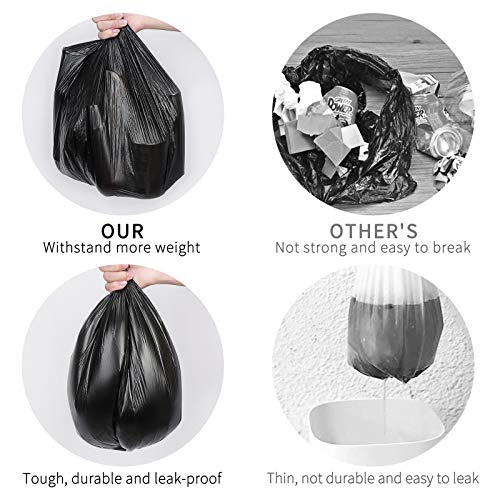 Classycoo Trash Bags, Garbage Bags, 100 Count 6 Gallon [Extra Thick][Leak Proof] Rubbish Bags Wastebasket Bin Liners for Home Office Trash Can Black