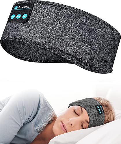 POSNIUD Sleep Headphones Bluetooth Sleeping Headband Sleeping Headphones Cozy Headphones, Ultra-Soft Long Time Play Headphone Band for Side Sleepers, Sleeping Gifts for Women Men