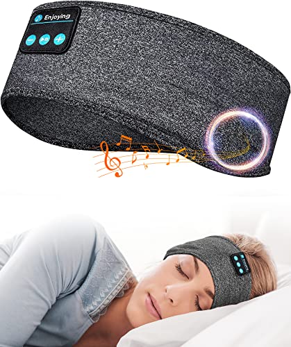 POSNIUD Sleep Headphones Bluetooth Sleeping Headband Sleeping Headphones Cozy Headphones, Ultra-Soft Long Time Play Headphone Band for Side Sleepers, Sleeping Gifts for Women Men