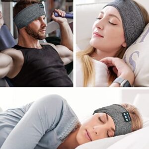 POSNIUD Sleep Headphones Bluetooth Sleeping Headband Sleeping Headphones Cozy Headphones, Ultra-Soft Long Time Play Headphone Band for Side Sleepers, Sleeping Gifts for Women Men