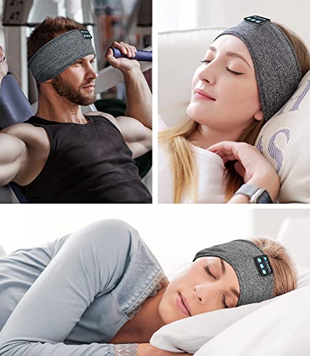 POSNIUD Sleep Headphones Bluetooth Sleeping Headband Sleeping Headphones Cozy Headphones, Ultra-Soft Long Time Play Headphone Band for Side Sleepers, Sleeping Gifts for Women Men