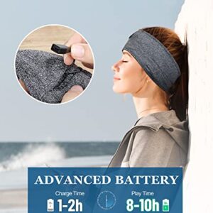 POSNIUD Sleep Headphones Bluetooth Sleeping Headband Sleeping Headphones Cozy Headphones, Ultra-Soft Long Time Play Headphone Band for Side Sleepers, Sleeping Gifts for Women Men