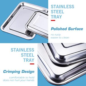 Stainless Steel Tray - Narkysus 5 Pack Stainless Steel Dental Lab Tray 13.5'' X 10'' Flat Metal Tray Tool for Lab Dental Instrument Bathroom Organizer Tattoo Station Tattoo Supplies