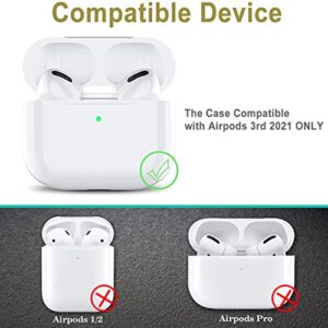 Airpods 3rd Generation Case (Not Fit Pro) - Wonjury Tortoise Protective Hard Airpods 3 Case Cover Women Girls with Keychain for Apple Airpod Gen 3 (2021) Charging Case, Stitch/Turtle