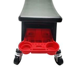 GLOSSONLY Heavy Duty Car Detailing Creeper Seat, Garage Mobile Rolling Mechanic/Car Wash Stool with Storage Trays and Premium Wheels and Casters