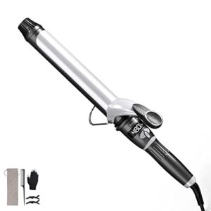 keragard curling iron,hot tools curling iron with ceramic long barrel,curling iron 1 1/2 inch with fast heat up dual voltage,lcd display,22 heat setting for long & short hair,auto-off(1.5 inch)