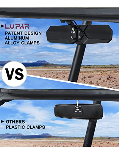 Lupar UTV RZR Rear View Mirror with LED Light fits 1.75"-2" Roll Cage Bar Aluminum Rearview Center Mirrors for SXS Polaris XP 900 1000 Pioneer Talon Can-Am Maverick X3 Kawasaki Arctic Cat Wildcat