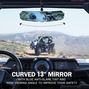 Lupar UTV RZR Rear View Mirror with LED Light fits 1.75"-2" Roll Cage Bar Aluminum Rearview Center Mirrors for SXS Polaris XP 900 1000 Pioneer Talon Can-Am Maverick X3 Kawasaki Arctic Cat Wildcat