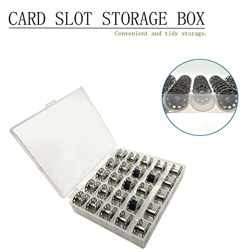 25 Pcs Metal Bobbins for Sewing Machine with Storage Box, A Class 15 Universal Bobbins in Case Compatible for Brother, Janome, Singer, Bernina, Toyata, Anime, Kenmore, Elna, Babylock by LeBeila