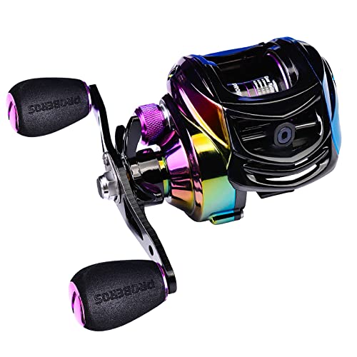 Doorslay Baitcasting Reels - Colorful Fishing Reel, 9+1 BB Bearing Fishing Baitcast Reel High Speed 7.2:1 Fishing Reel Bait Cast Wheel Left/Right Hand Fishing Accessory Magnetic Braking System