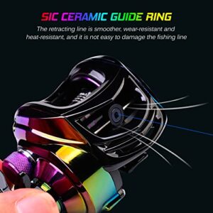 Doorslay Baitcasting Reels - Colorful Fishing Reel, 9+1 BB Bearing Fishing Baitcast Reel High Speed 7.2:1 Fishing Reel Bait Cast Wheel Left/Right Hand Fishing Accessory Magnetic Braking System