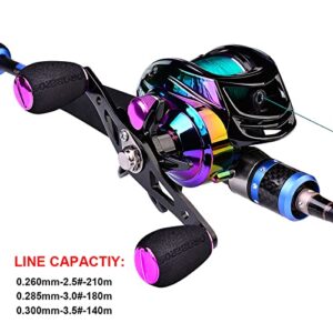 Doorslay Baitcasting Reels - Colorful Fishing Reel, 9+1 BB Bearing Fishing Baitcast Reel High Speed 7.2:1 Fishing Reel Bait Cast Wheel Left/Right Hand Fishing Accessory Magnetic Braking System